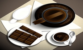 Delicious coffee and chocolate vect